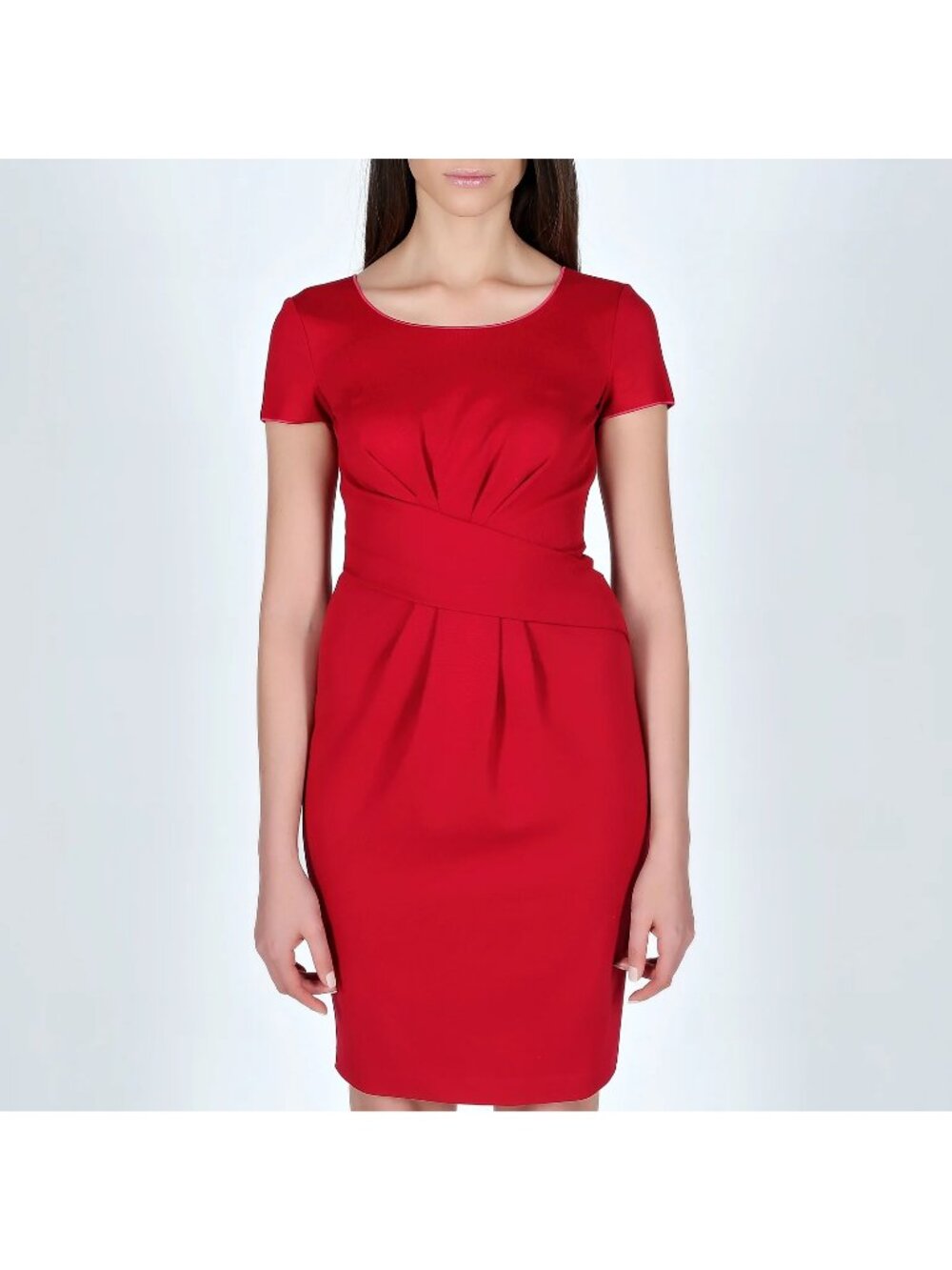 Emporio Armani Milano Dress Womens US 10 IT 46 Red Sheath Knee Length Italy